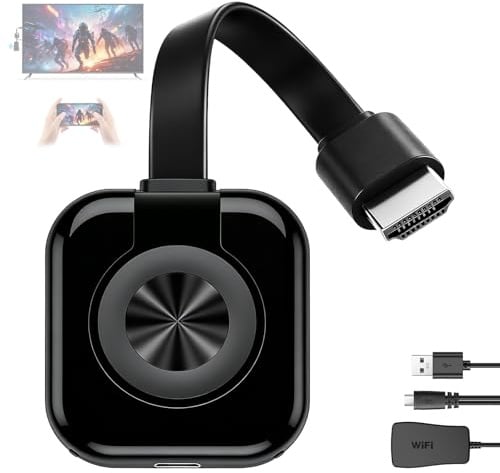 Wireless HDMI Adapter, 4K Wireless HDMI Dongle, Screen Video Stream Wi-Fi Display Dongle Airplay Adapter for TV from Android/IOS/Windows/Mac I.OS Laptop/Phone/Tablet, to PC/HDTV Monitor/Projector