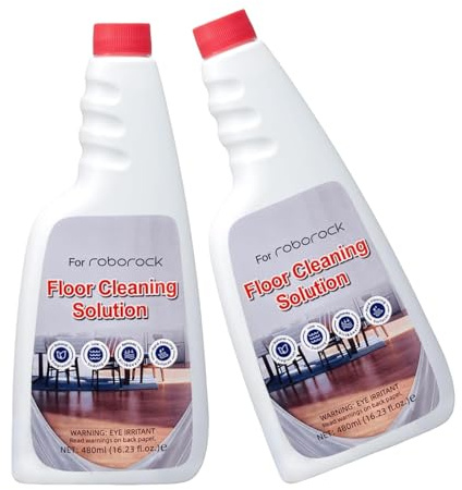2×480 mL Floor Cleaner for Roborock Q5/Q7/S7/S8 & Qrevo | Concentrate, 1:300 dilution – low-foam, residue-free – for tile, laminate, vinyl & sealed wood floors