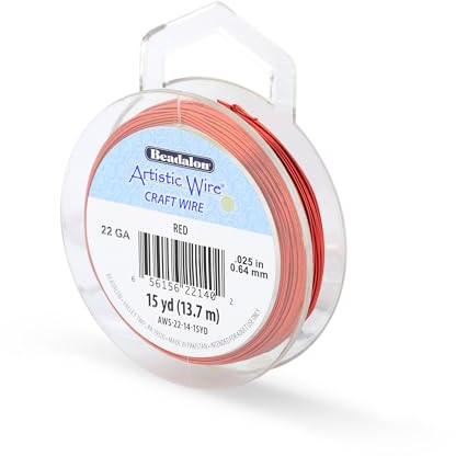 Beadalon 15-Yards Artistic 22-Gauge Wire, Red