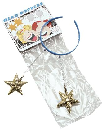 Bristol Novelty GJ275 Head Boppers Gold Stars Costume Accessory, Unisex-Adult, Multi-Colour, One Size Halloween