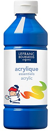 Lefranc Bourgeois - Acrylique liquide Essentiel pour enfants - Bouteille 500 ml - Bleu Primaire
