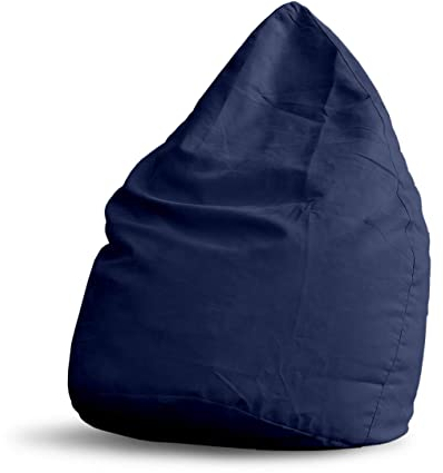 Lumaland Sitzsack Luxury 60x45cm | Microvelours Beanbag mit extra weichem & robustem Stoff | Für Erwachsene & Kinder| Ideal geeignet für Kinderzimmer | Sessel & Stuhl Bean Bag [Dunkelblau]
