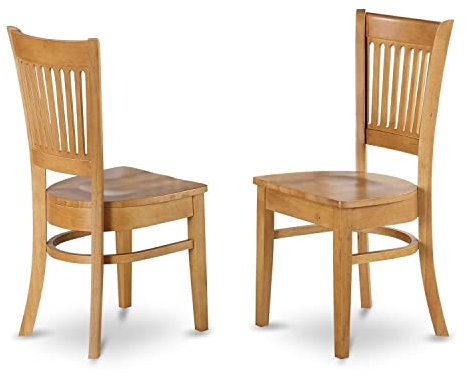 East West Furniture VAC-OAK-W Vancouver Küchen-Esszimmerstühle – Lattenlehne aus Holz, 2 Stück, Eiche