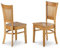 East West Furniture VAC-OAK-W Vancouver Küchen-Esszimmerstühle – Lattenlehne aus Holz, 2 Stück, Eiche
