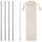 4 Pack of 6mm Wide Eco-Friendly Stainless Steel Straight Metal Straws Set Reusable Silver Drinking Straws for Iced Coffee Tea Bubble Tea Tumbler with Travel Pouch & Cleaning Brush Smoothie Milkshake