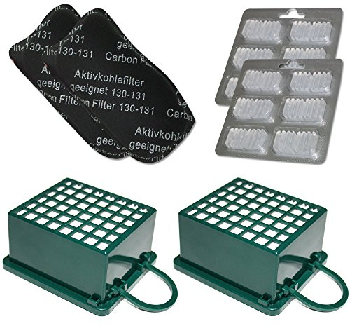 KIT 2 Filtri HEPA / EPA + 2 Filtri ODORI + 12 Profumini per aspirapolvere Vorwerk Folletto Kobold VK 130, 131 SC, VK130, VK131