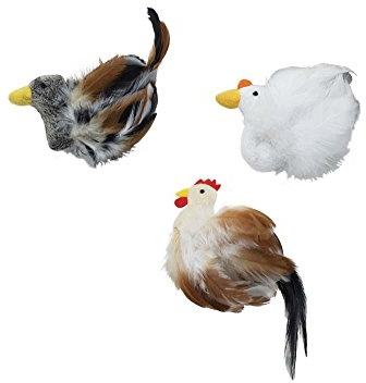 Ethical Pet 3 Pack Birds of A Feather Cat Toys, Assorted