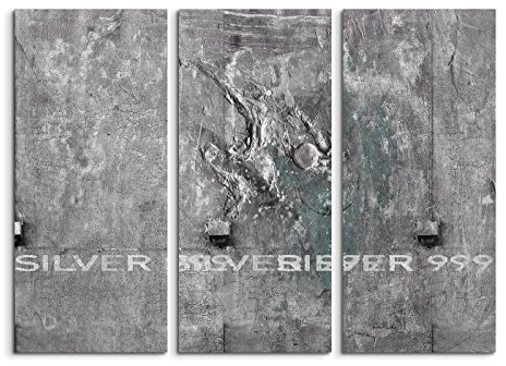 130x90cm 3teiliges Leinwandbild Fotoleinwand grau weiß Struktur