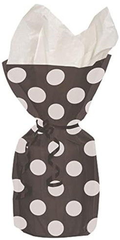 Black Polka Dot Cellophane Bags, 30cm x 13cm, 20 Count
