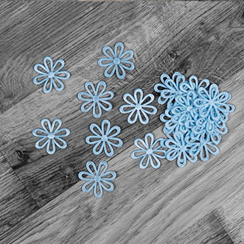 10 Blumen Satin hellblau 3 cm Deko Streuteile Scrapbooking Tischdeko Streudeko