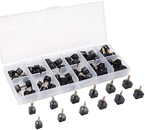 eMingo 24 Paar High Heels Ersatz Hahnkappen für Schuhe 6 Größen 8,/9/10/11/12/12,5 mm, U-Form, Schwarz