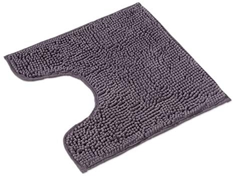 WohnDirect Premium Tappeto da Bagno con Foro per Il WC 45x45cm - Grigio - Tappetino da Bagno Morbido e Antiscivolo - Microfibra Durevole e Assorbente, Lavabile in Lavatrice