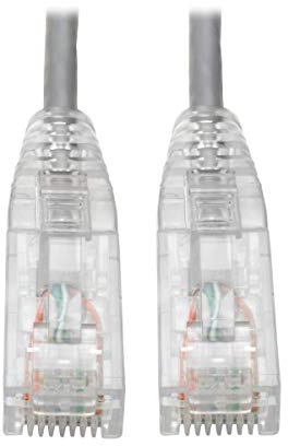 Tripp Lite Cat6 Gigabit Patch Cable Snagless RJ45 Molded Slim Gray 6in(N201-S6N-GY)