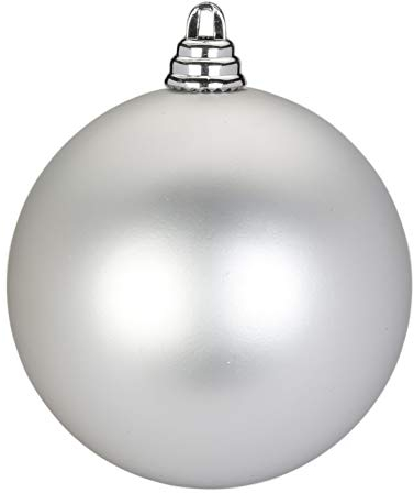 Inge-glas Weihnachtskugeln XXL Kunststoff Kugel Sterne 15cm 20cm & 30cm groß (Kugel 15cm Silber matt)