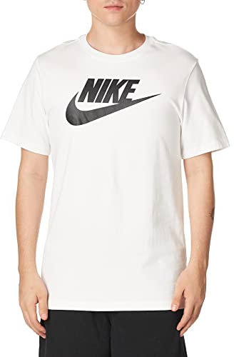 NIKE NSW Icon Futura T-Shirt, White/Black, XS Uomo