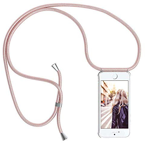 YuhooTech Handykette Hülle für iPhone 7/ iPhone 8/ iPhone SE 2020 Handyhülle, Smartphone Necklace Hülle mit Band - Handyhülle mit Kordel Umhängenband - Schnur mit Case zum umhängen in Rose Gold