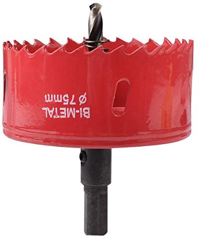 KATUR M42 HSS Bimetall-Lochsäge 75 mm, Lochöffner-Bohrer mit positiven Rechenzähnen für Eisen, Aluminium, Holz, Trockenbau, Rohr, Kunststoff, Faserplatten