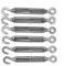 Lot de 6 crochets et œillets NUZAMAS M8, tendeur C à O, acier inoxydable 304, kit de quincaillerie pour tension de câble métallique robuste, pour pare-soleil, installation d'auvent de tente