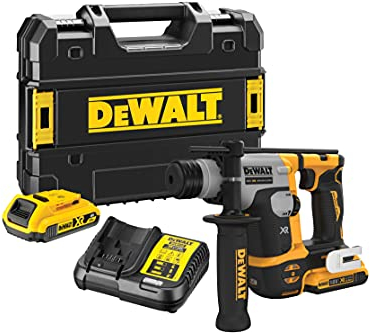 DEWALT DEWDCH172D2 DCH172D2 Marteau rotatif ultra compact XR SDS Plus 18 V 2 x 2,0 Ah Li-ion, 18 V, noir/jaune