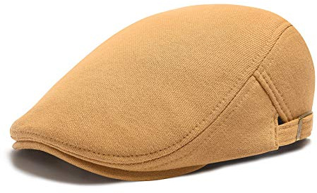 BOTVELA Herren Newsboy Cap Baumwolle Ivy Gatsby Driving Flat Hat, khaki, Einheitsgröße