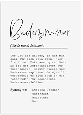 Nastami Poster BADEZIMMER Definition DIN A4 Bad Poster Definition Wandbild (Badezimmer)