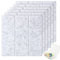 LOLYSIC 6 Pcs Felt Board Tiles, 30x30cm Self Adhesive Felt Notice Board, Square Bulletin Boards Pin Boards for Offices Home, Grey Memo Boards with 40pcs Push Pins