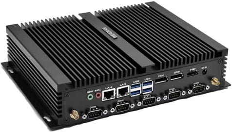 WEIDIAN Industrie Mini PC, Lüfterloser PC Core i5-8250U, Fanless Computer, HD, DP, EDP 4K Triple Display, Industrial Computer 8USB, 6RS232 COM, LPT, WiFi, BT, Win 11 (8GB DDR4 RAM 128GB SSD)