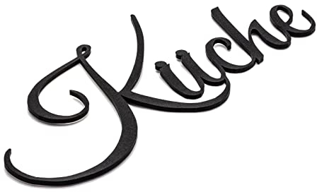 Küche Türschild Schriftzug Firma Name Wandschild Selbstklebend Schwarz