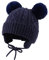 XIAOHAWANG Baby Mädchen Mütze Jungen Babymütze Winter Strickmütze Kindermütze Warme Wintermütze Mit Bommel(2-6 Jahren, Marine)