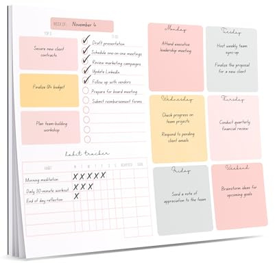 Weekly Planner Notepad Tear Off – 52 Undated Weekly Sheets Daily To Do List Notepad, Habit Tracker, Academic Planner Notebook, Daily Work Planner- Full Year Productivity Planner Weekly To Do List Pad