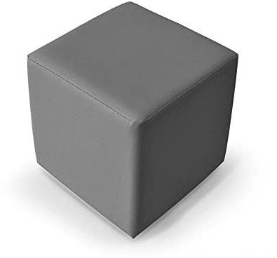 moebel-eins KUBUS Bequemer Sitzwürfel, Material Kunstleder, 39x34x34 cm Bandscheibenwürfel, hellgrau