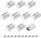 sourcing map 20 Stück Reißverschluss Reparatur Set Metall Reißverschluss Stopper Rechteck Ziehen Top Enden Schwanz Clip Ersatz mit Schraube für DIY Basteln Tasche Jeans Gepäck Silber Ton