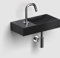 CLOU Vale Handwaschbecken Hahnloch Links 38x19x7 cm Matt Schwarz