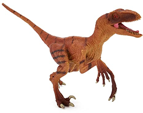 Zappi Co Kinder Velociraptor Orange Dinosaur Figur Spielzeug (23 cm Länge) Realistische detaillierte Dino-Sammlung Action-Figuren