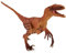 Zappi Co Kinder Velociraptor Orange Dinosaur Figur Spielzeug (23 cm Länge) Realistische detaillierte Dino-Sammlung Action-Figuren