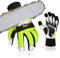 Vgo... Gants de Tronçonneuse Ecran Tacile avec 12 Couches de Protection, Gants de Travail Sécurité Mécanicien en Cuir de Chèvre(GA9810CS,Vert,XL)