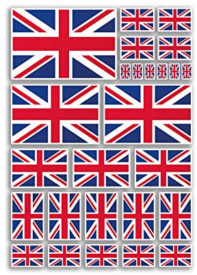 A4 Sticker Sheet United Kingdom Flags Vinyl Stickers - Union Jack Great Britain National Flag Royal Travel Holiday Car Aesthetic #80004