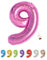 LITTLE BIRTHDAY | Zahlen Luftballon | Folienballon | Helium Gas Balloon Ballon | 101 cm | 0 1 2 3 4 5 6 7 8 9 in vielen Farben | Geburtstag | Kindergeburtstag | Deko | pink 9
