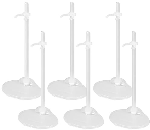 Wisebom 6 Pezzi Supporto per Bambole, Supporto per Bambolei Trasparente per Finestra Doll Display Decorazione Collezione, Modello Bambola Display Stand per Bambole da 9-11 pollici
