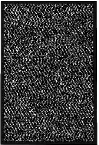 2 UR DOOR Door Mat Dirt Trapper - Indoor And Outdoor Durable Non-Slip Doormats - Large Rubber Floor Mats For Doors, Hallways, Home, office - Super Dust Absorbent(Black, 90cm x 150cm)