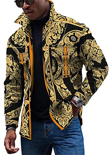 KONG JIMFAN Winter Jacket Men Steppjacke Schwarz Jeanshemden Herren Ünne Jacke Herren Korsett Oberteil Motorrad Regenbekleidung Herren Jacken Weiße Sweatjacke Maßhemd Blusenjacke(Orange,XXL)