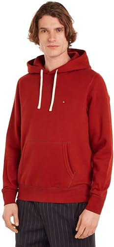 Tommy Hilfiger Herren Hoodie Essential Fleece Regular Fit, Rot (Dark Magma), S