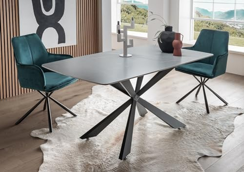 Esstisch >9240-20< in Grau matt, Keramik - 160x76x89cm (BxHxT)