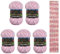 5 x 100g Wollbiene Crazy Cotton Batik 500 Gramm mit Farbverlauf 55% Baumwolle mehrfarbig Multicolor Strickwolle Häkelwolle Wolle Ganzjahreswolle (6080 flieder blau color)