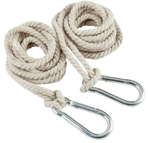 JUEYEEK Corda per altalena per albero, 2 pezzi, cinghia per appendere l'amaca all'albero con ganci resistenti, per interni ed esterni, set di accessori per altalena (corda singola da 4 m)