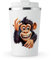 MAXIKIWI - Insulated Double Walled, Leakproof Stainless Steel Mug, Coffee or Tea Travel Tumbler with Lid, Keep Drinks Hot and Cold - Funny Monkey - 350ml