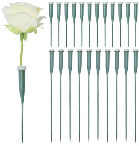 GLOBLELAND 50 Stück Blumen Wasser Röhrchen mit Gummistopfen Wiederverwendbare Blumenröhrchen Kunststoff Blumen Wasserröhrchen Für Florist Blumenarrangements Liefert Kuchendekoration