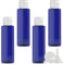 PQPAUTY 4 Pezzi 100ml flaconi vuoti da Blu in plastica da viaggio bottiglia di lozione con Tappo Flip Top Blanc, ricaricabili, per lozione e shampoo Cosmetica Bottiglie Flaconi