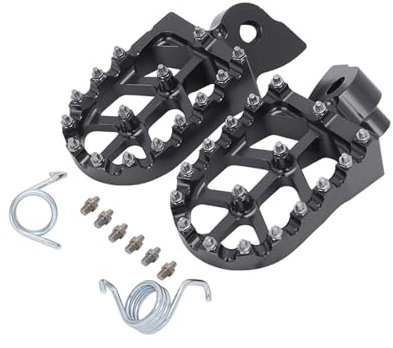 QINSHU Cale Pied Moto pour YZ 65 85 125 125X 250 250X 426 450 250FX 450F 450FX WR 400F 450F 250F 426F Billet MX Larges Repose-Pieds Pédales Repose-Pieds Motocyclette Pied Pegs(Le Noir)