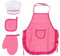 Juego Delantal Chef para Niños, Ajustable Niñito Delantales de Cocina con Gorro Cocinero, Guantes de Horno, Almohadilla Resistente al Calor para Cocinar Hornear Pintura Artesanía (3-12 Años)